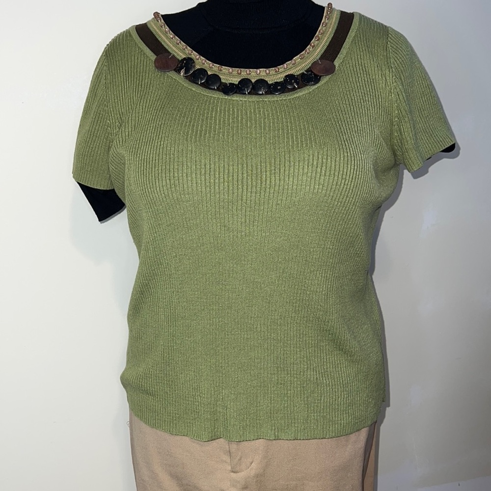 Requirement’s Women's Green XL Sweater Shirt Sleeves Crew Neck Stretch